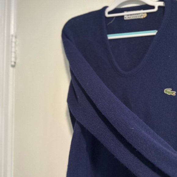 Vintage 70s/80s Izod Lacoste Men’s Sz: XL V-Neck Blue Pullover Sweater. - Picture 11 of 11